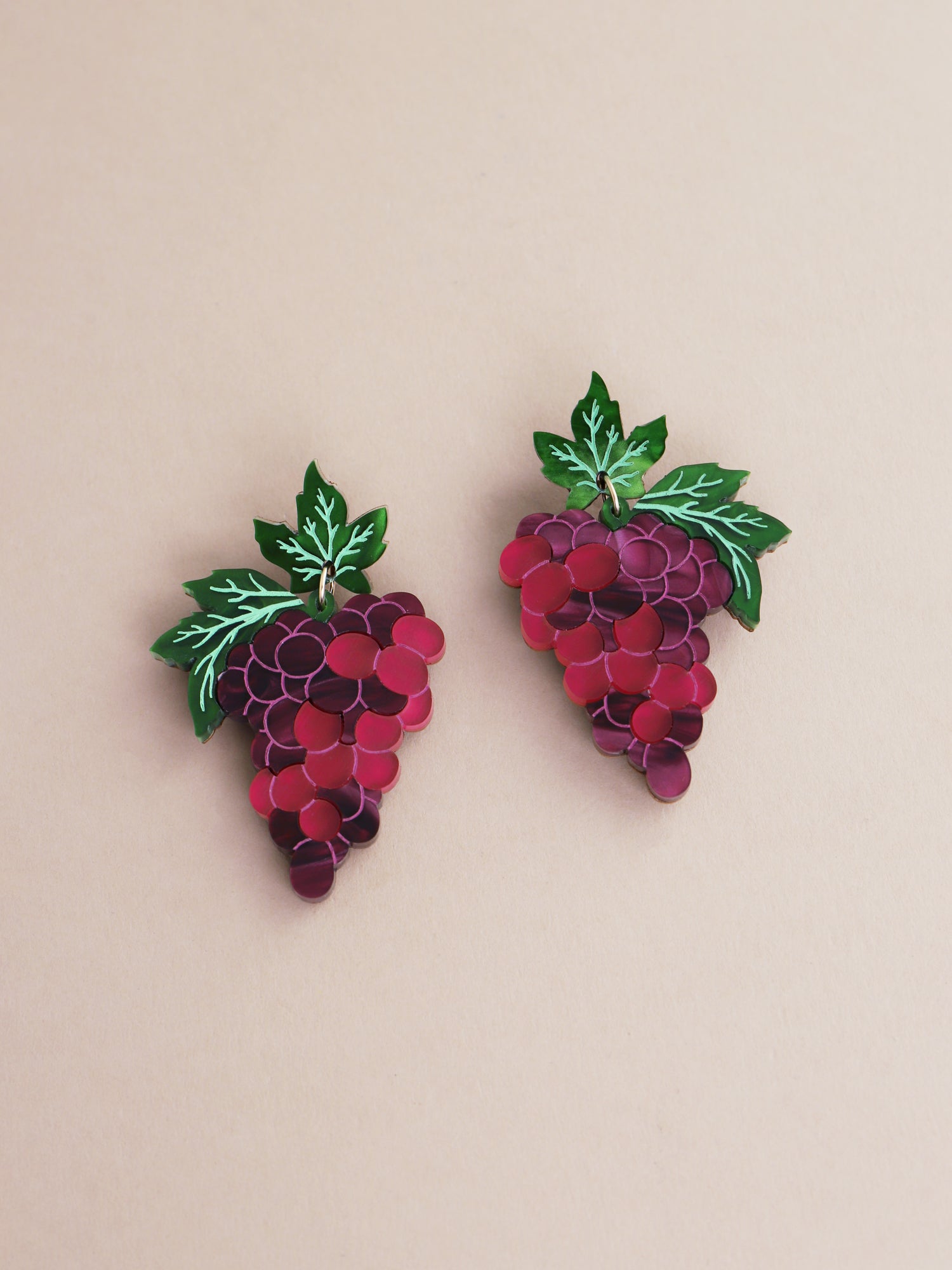 Grape Statement Earrings in Red