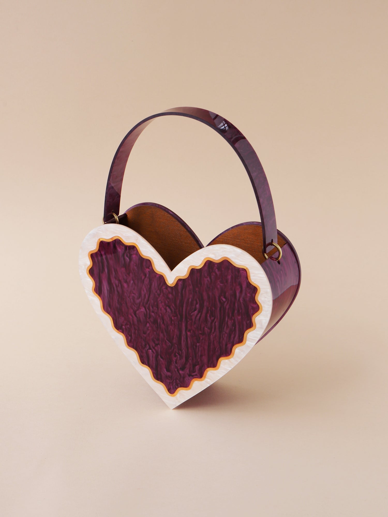 Heart Bag in Cherry/Cream