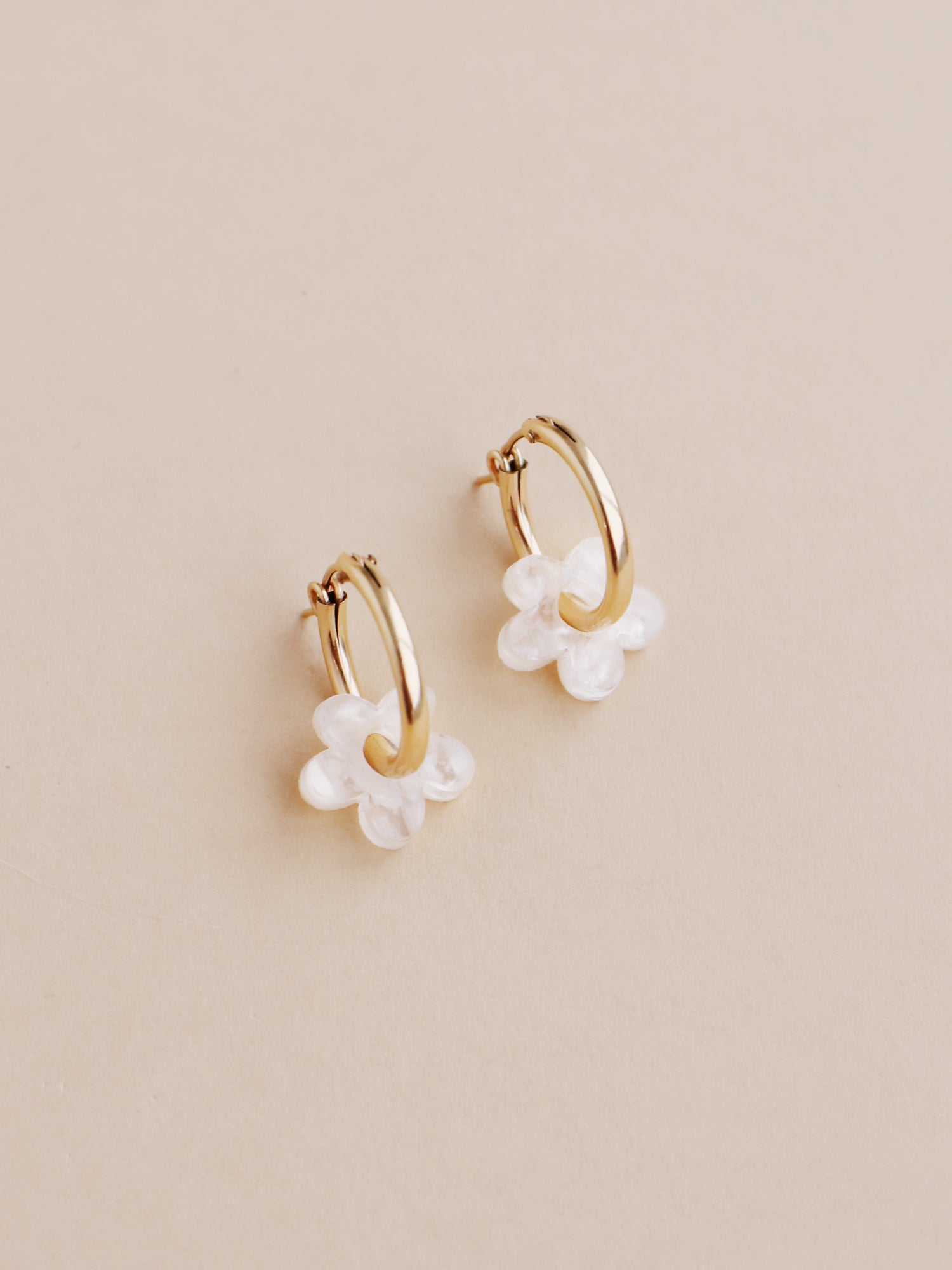 Mini Nina Hoops in Off-White