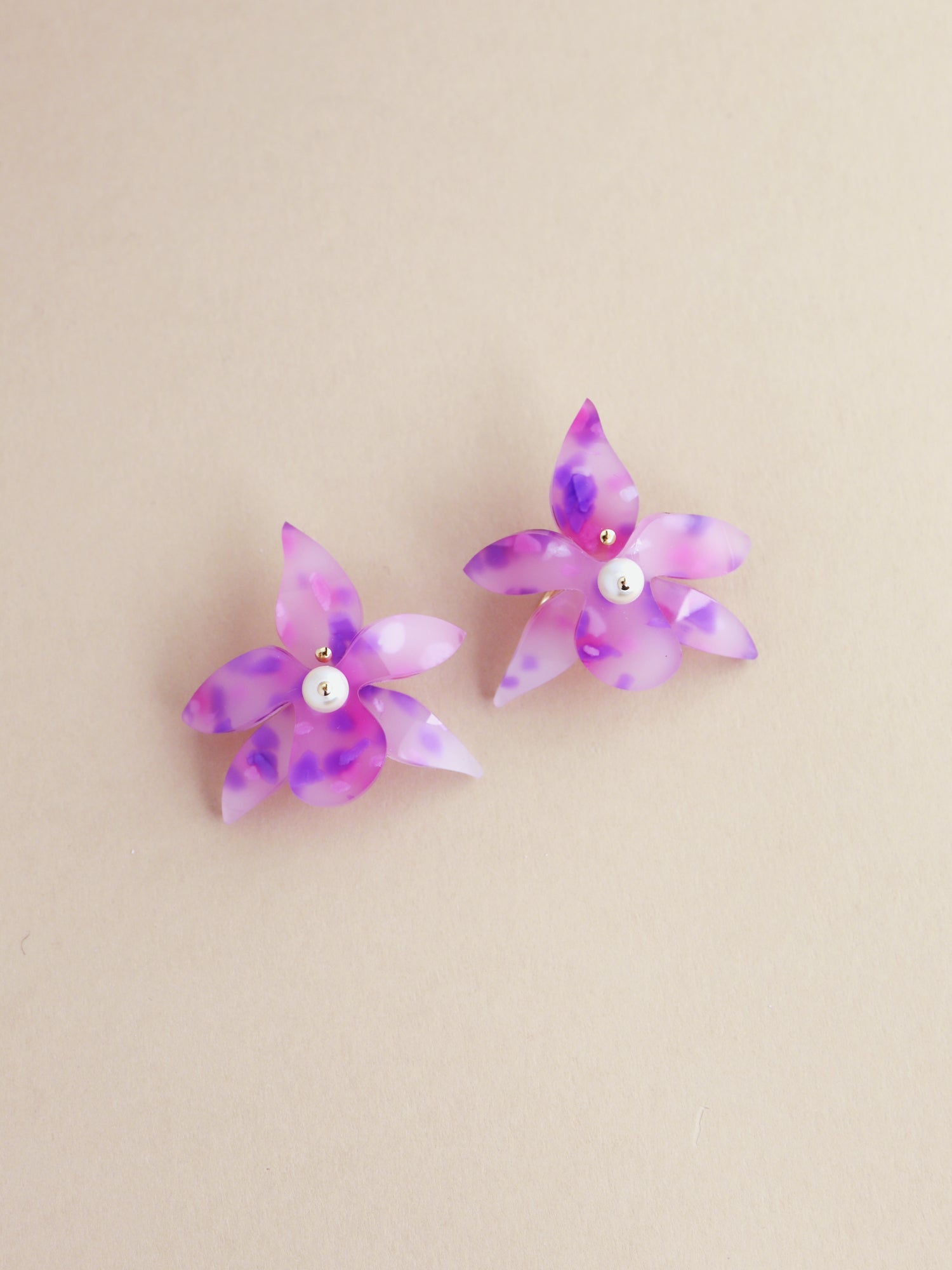 Orchid Earrings in Lavender Speckle