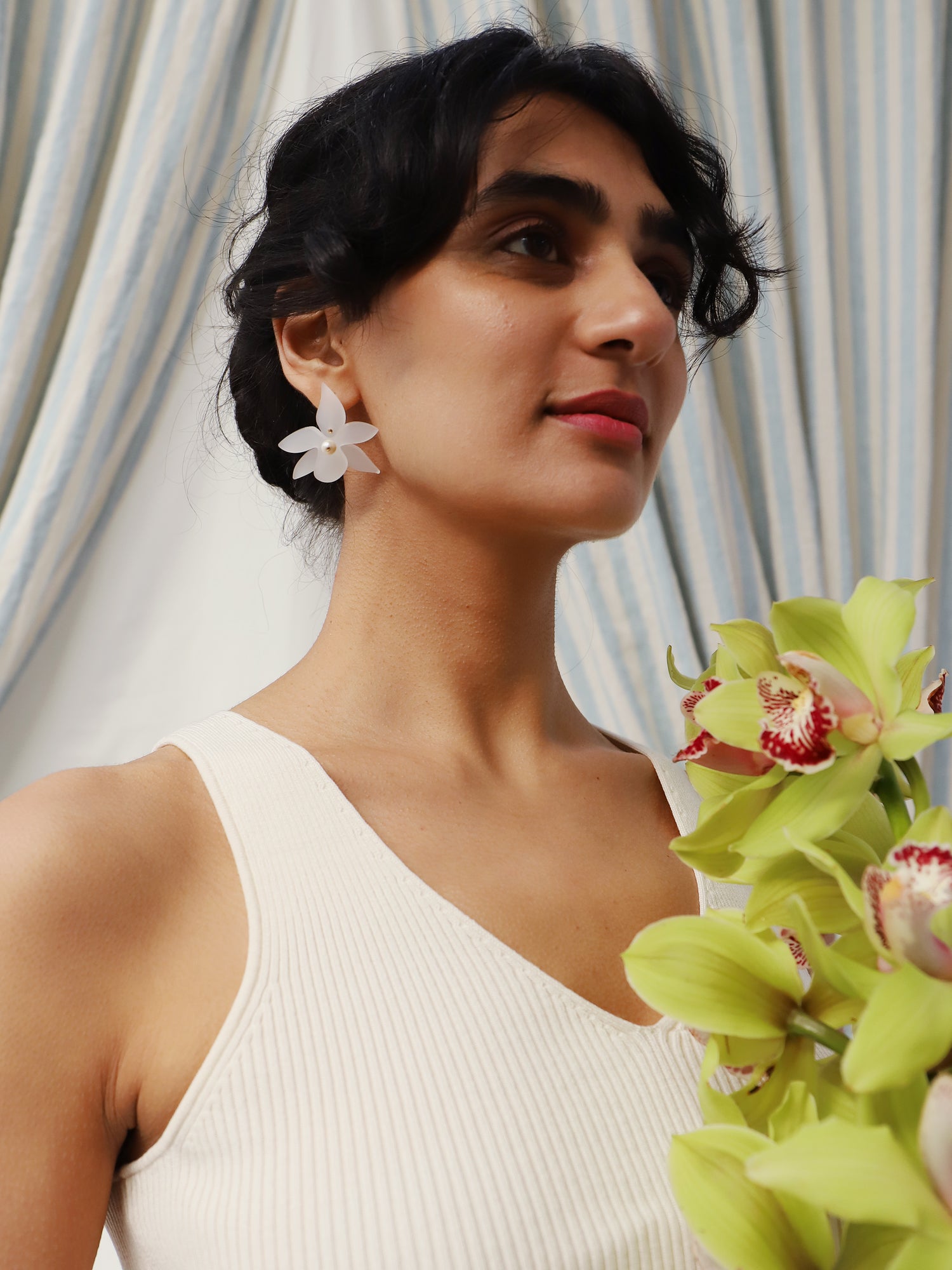 Orchid Earrings in Frost