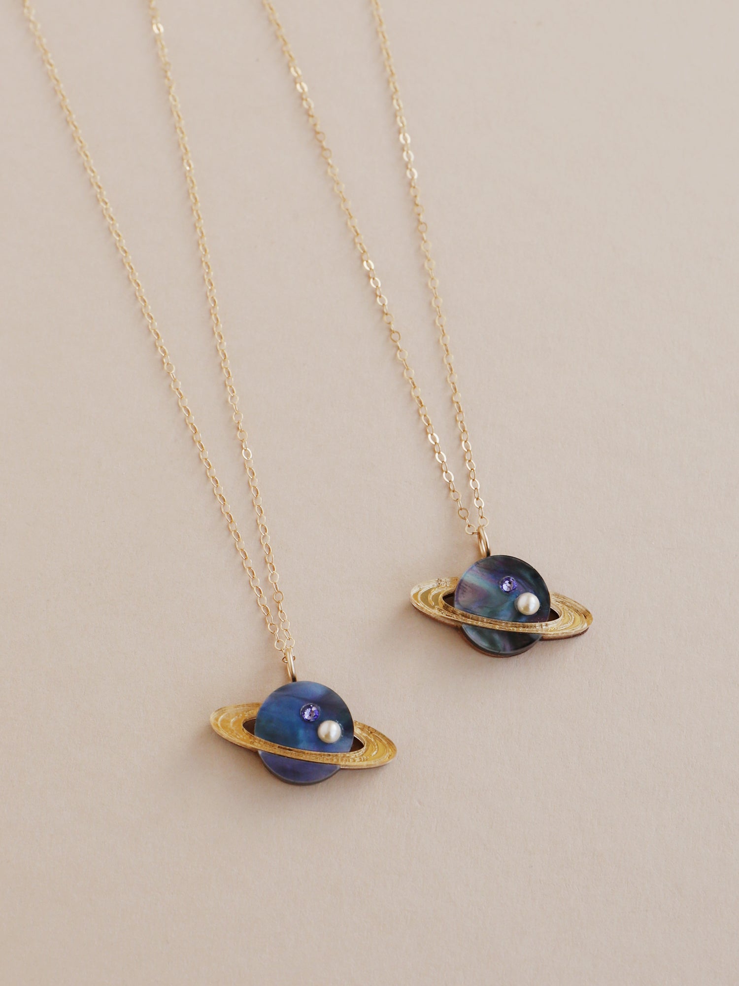 Saturn Necklace in Midnight