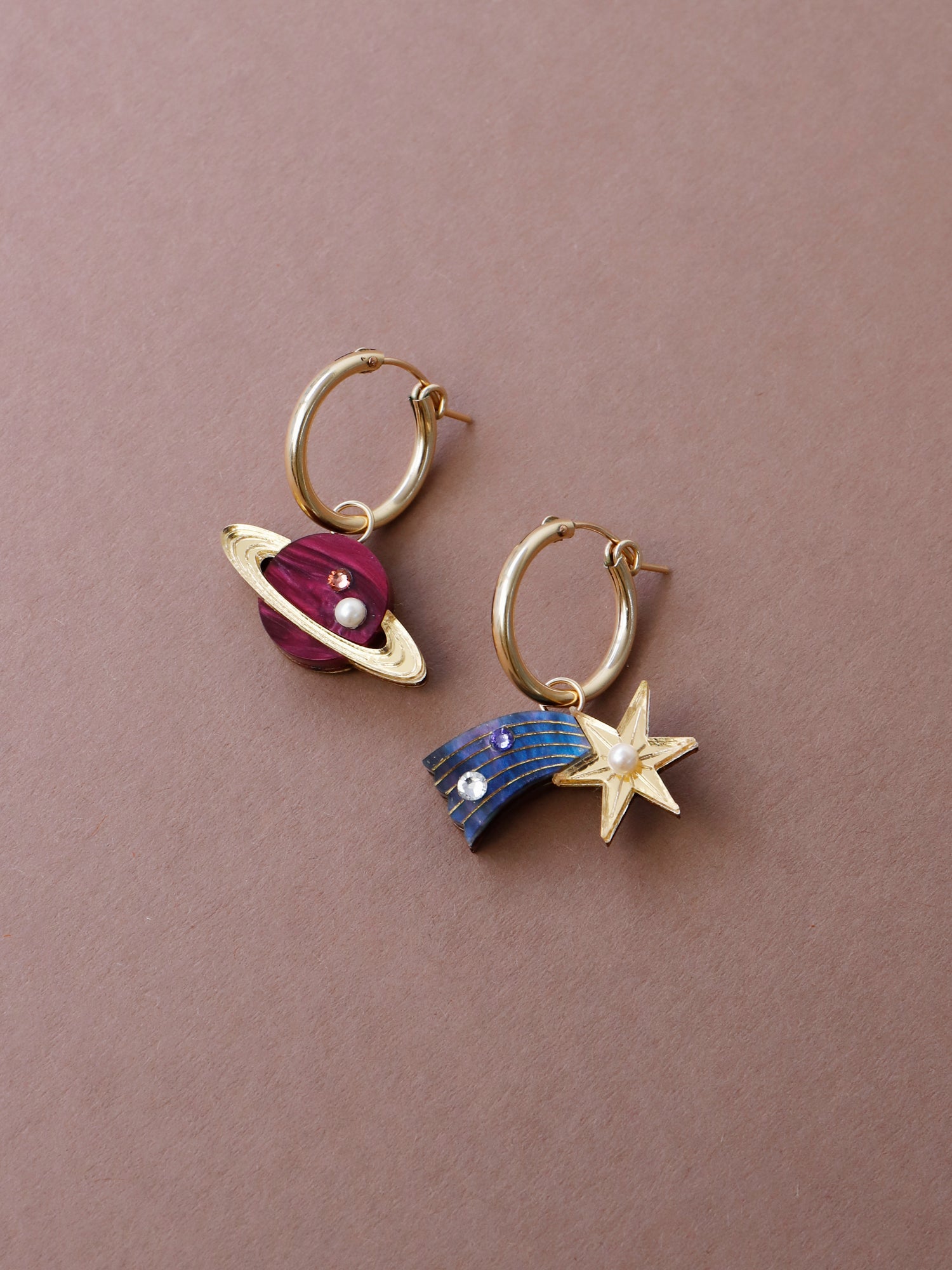 Shooting Star & Saturn Hoops